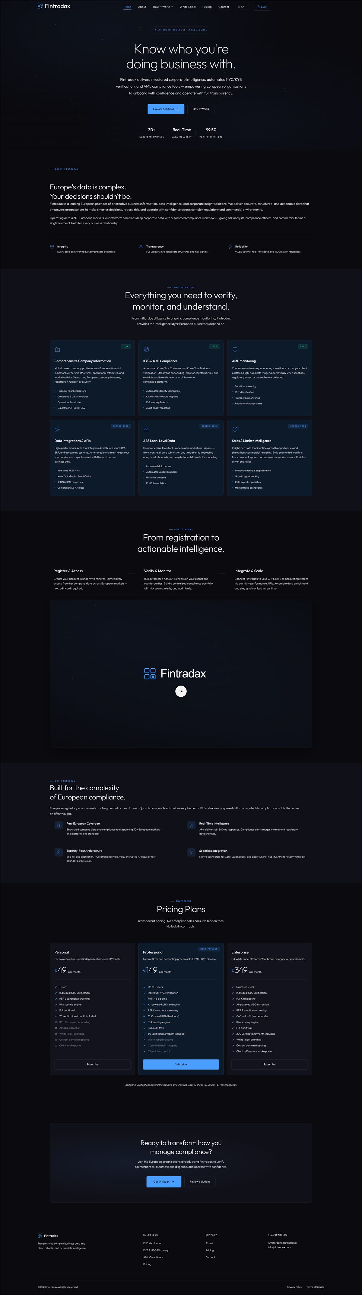 Fintradax site preview