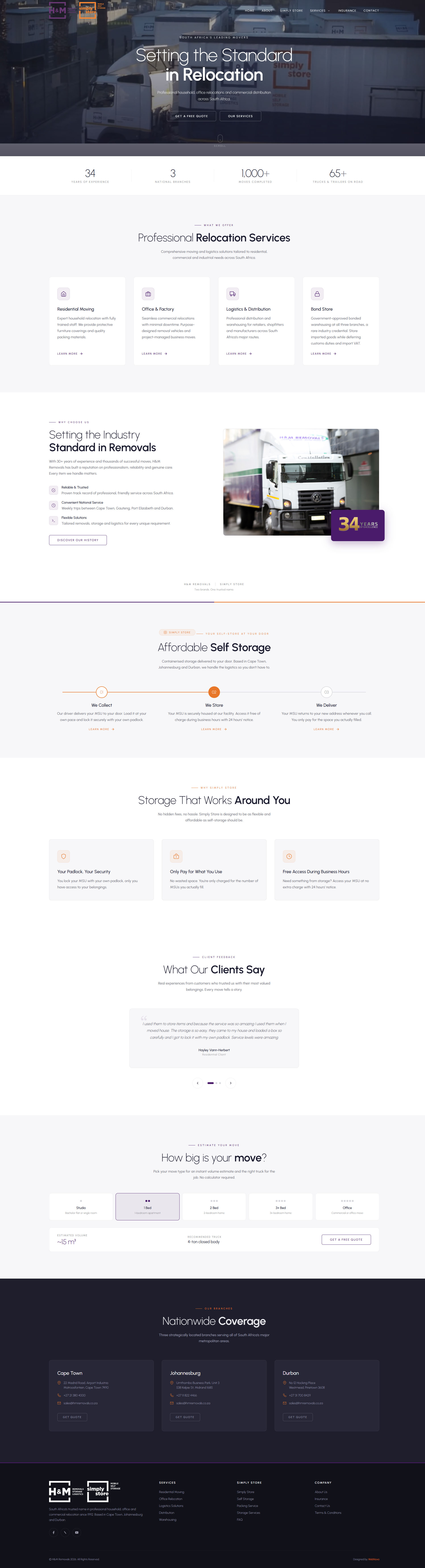 H&M Removals site preview